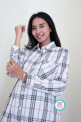 Tiara Dress Kancing Krah Kemeja - DRO 1000 Putih